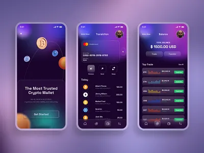 crypto wallet crypto crypto app crypto wallet fintech fintech app ui wallet