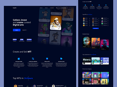 NFT Marketplace Landing Page Design blockchain branding crypto design future gra landing page marketplace metaverse modern nft nft website technology ui ux web design website