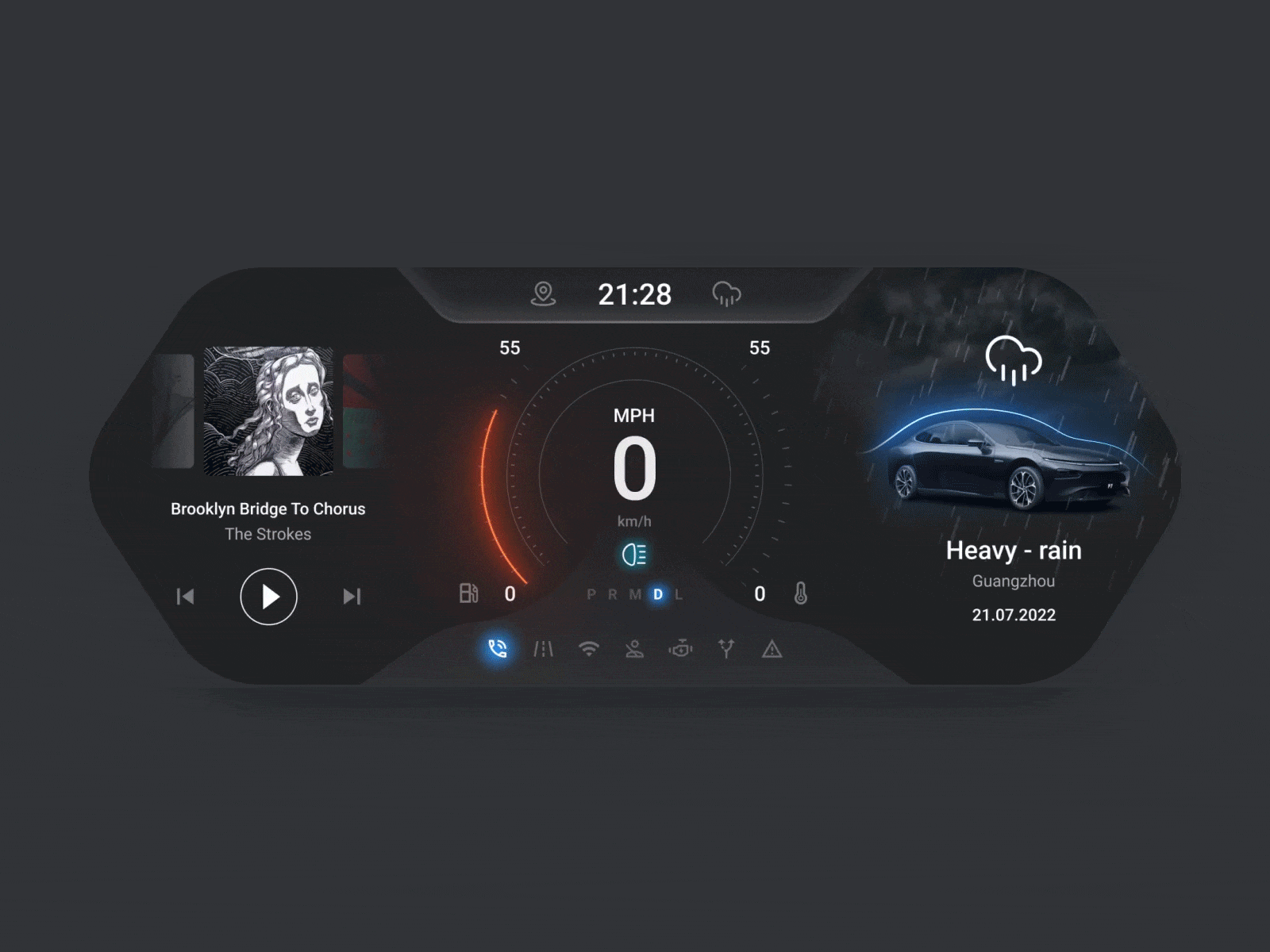 HMI Car Dashboard ae animation car cardashboard dashboard design figma hmi ui