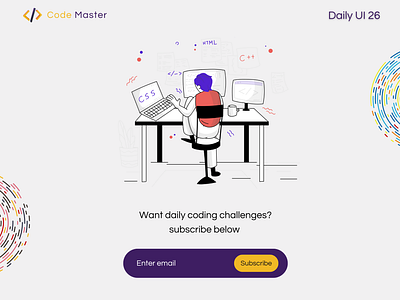 Daily UI #026 - Subscribe canva canva design coding coding challenge daily ui 26 daily ui challenge dailyui26 dailyuichallenge design email list email subscribe graphic design hacker rank mail mailing list programming subscribe ui web design