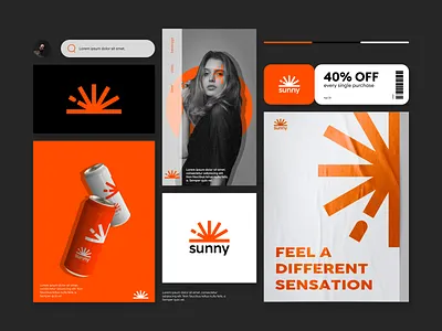 Sunny - Beverage Company Logo Branding beverage beverage company beverage logo brand identity branding colorful design drink food food and drink icon identity logo logogram logomark simple soda ui uiux vibes