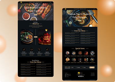 Restaurant website branding design graphic design ui ux website