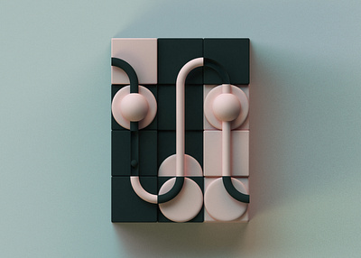Easy game 3d 3dart cgi cinema4d graphic design green labyrinth maze octane