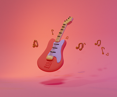ELECTRIC GUITAR 3D MODEL 3d 3d art 3d model animation art artist blender graphic design guitar