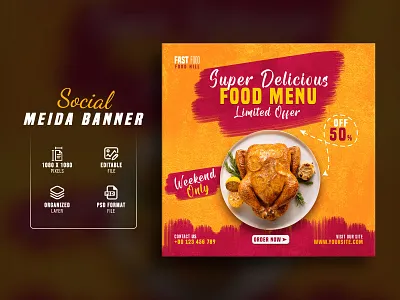Restaurant Fast food Social media banner banner restaurant burger template chicken banner fast food post food banner tamplate food burger food discount food instagram food menu banner food promotion food social media post pizza burger chicken flyer pizza post restaurant burger flyer restaurant cover restaurant post sales post instagram promotion social media sale