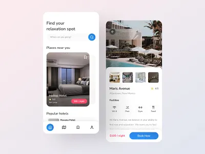Hotel Booking App app app design booking app design figma hotel hotel app product design ui user experience user interface ux