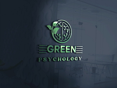 Green psychology logo banner design branding design ebook cover book cover graphic designer logo vector