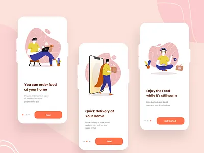 On Boarding Food apps 3 application branding design design app exploration food food app foodiest graphic design illustration interface on boarding ui ux vector