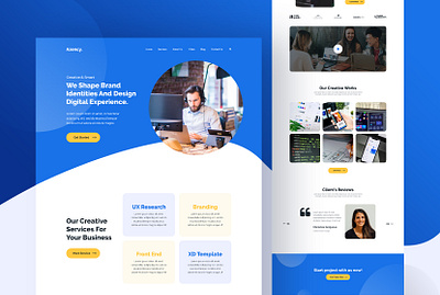 Agency Website Landing Page agency blue dribbble landing page modern landing page