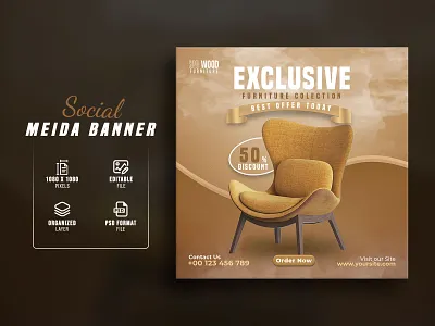 Furniture Sale Social media post Design ads media post advertising post discount post furniture instagram furniture post furniture social media furniture template instagram flyer instagram promotion instagram sale interior template post instagram sale post social media advertising social media banner square template