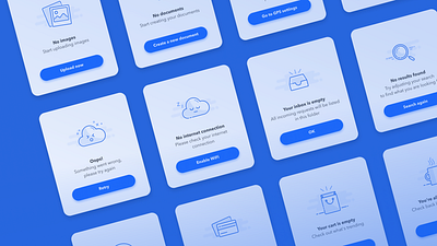 Empty States Icon Set (Freebie) 2d app artwork clean empty state empty states flat freebie icons illustration interface lineart template ui ux