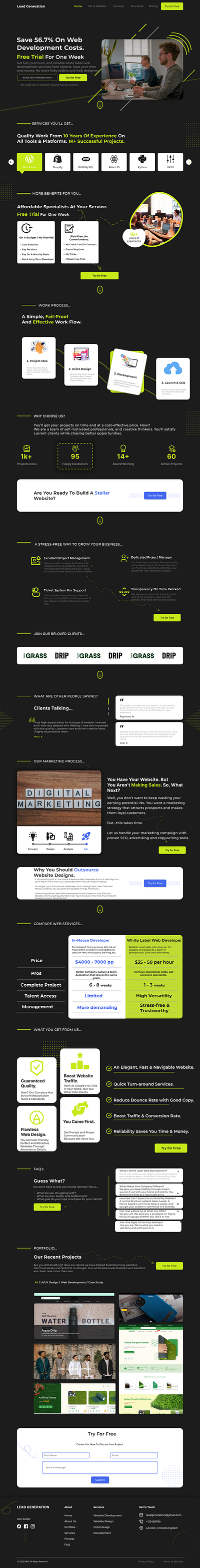 Lead Generation Page branding design landing page design mobile design ux web design