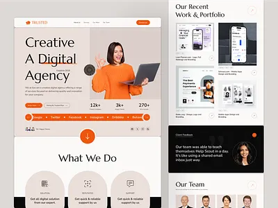 Digital Agency Landing Page agency agency landing page design agency ui agency ui design agency web design best web design business company digital agency digital agency landing page digital agency website figma designer landing page marketing agency saas shasanko creations ui ux web design website