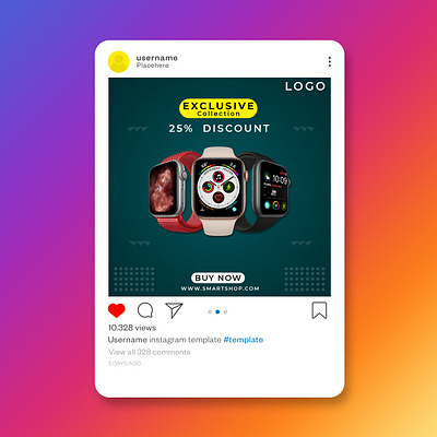 Smartwatch Social Media Banner ads design banner banner design graphic design illustrator smartwatch social media banner social media banner ads social media banner post social media banners social media design web banner