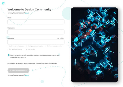 Sign Up page design abstract art form minimalistic signin screen signup form submit webdesign