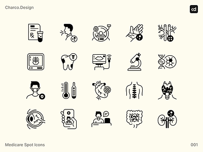 Medicare icons (Vol 01) anatomy app black white dna eye ball health healthcare heart hospital human icon icons illustrations kidney medical microscope monotone scan ui web