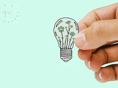 Flower Lightbulb Sticker design graphic design sticker