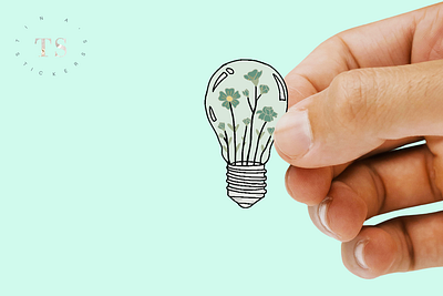 Flower Lightbulb Sticker design graphic design sticker