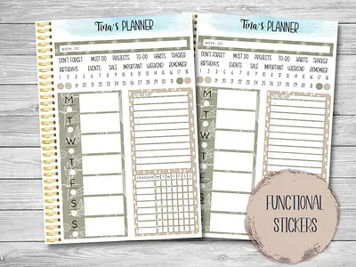 Boho Flower Functional Planner Stickers design graphic design planner sticker