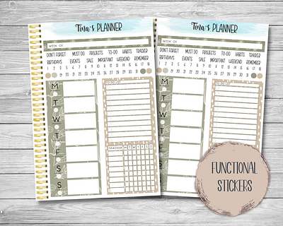 Boho Flower Functional Planner Stickers design graphic design planner sticker