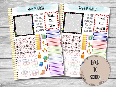 Back To School Functional Planner Stickers design graphic design planner sticker