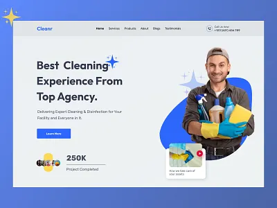 Cleaning Service Landing Page cleaning landing page ui websites