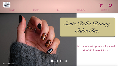 Gente Bella Beauty Salon eCommerce Website: Homepage Part 1 branding design minimal typography ux web website