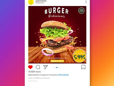 Burger Social Media Banner ad design ads advertising banner banner design burger design fast food graphic design photoshop social media banner social media banner post social media design social media post socialmedia