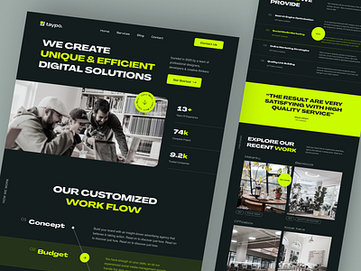 taypo. - Marketing Agency Landing Page agency branding case studies clean company creative dark green landing page marketing project service startup ui ux website