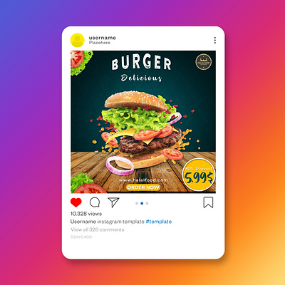 Fast Food Social Media Banner ads advertising banner banner design burger design fast food graphic design instagram post photoshop post social media banner social media banner post social media design social media post web banner