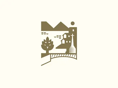 Geometric Landscape #1 branding clean design flat geometric graphic design illustration landscape logo negative space shape vector