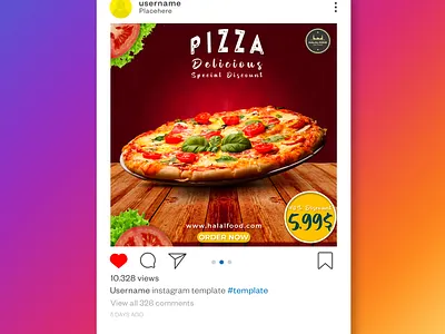 Pizza Social Media Banner Design ads advertising banner banner ads banner design design fast food graphic design instagram post photoshop pizza social media banner social media banner post social media design social media post web banner