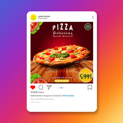 Pizza Social Media Banner Design ads advertising banner banner ads banner design design fast food graphic design instagram post photoshop pizza social media banner social media banner post social media design social media post web banner