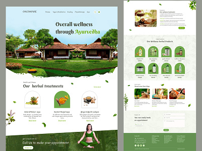 Ayurveda Website Landing page ayurveda beauty herbs hospital immunity medicine kerala landing page massage medicine physiotherapy resort spa spices ui ux web deisign website wellness treatment yoga