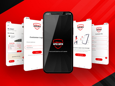 Apex Auto Garage App Design branding graphic design logo motion graphics ui