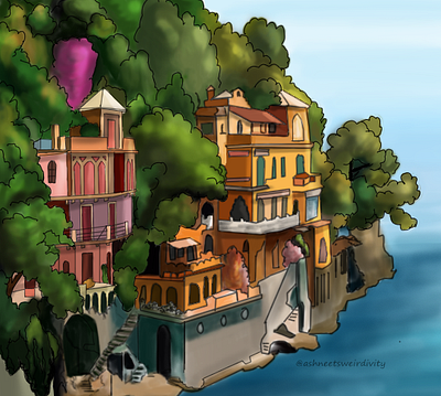 ITALY: THE COUNTRYSIDE OF THE PRETTY PLACE art countryside digital art italy photoshop