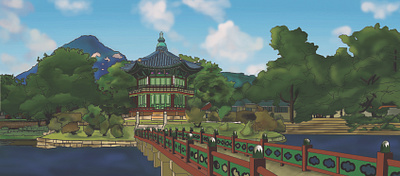GYEONGBUKGONG PALACE, SEOUL, SOUTH KOREA art digital art korea painting photoshop seoul south korea