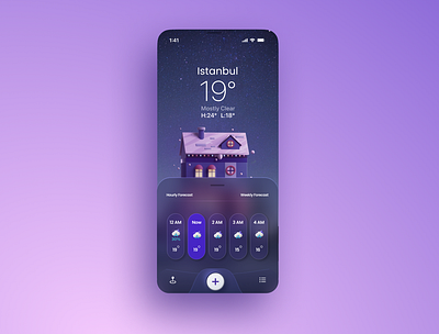 Weather app screen 3d animation app branding design figma graphic design ui ui design