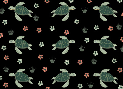 Turtle pattern design graphic design illustration vector