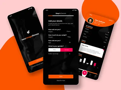 Fitness App - Onboarding - 3/3 2d app app design branding design fitness graphic design health illustration logo mobile mobile design ui ux web web design workout