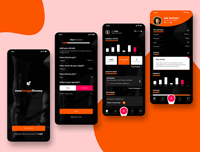 Fitness App - Overall - 2/3 2d app app design branding design fitness graphic design health illustration logo mobile mobile design ui uiux ux web web design workout