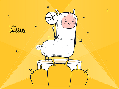 Hello Dribbble! branding cartoon character design cute debutdesign firstshot graphic design hello hellodribbble illustration illustrator vector