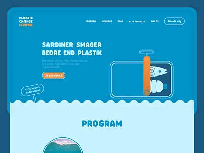 Sardine Festival | Landingpage app branding design graphic design icon illustration landingpage logo minimal ocean plastic pollution sardines sardines festival ui ux vector water web