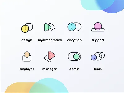 Semos Cloud website icons adoption design employee figma geometric icon lineart manager shapes support team ui vector