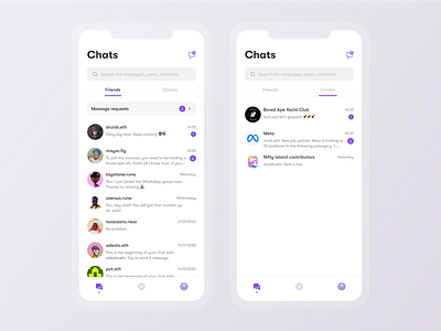 Radius dApp- Chats 3d animation branding crypto dao dapp decentralized defi design illustration logo messaging mockup nft poap social ui uiux vector web3