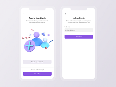 Radius dApp- Adding new circles 3d apps branding chat crypto dao dapp decentralized defi design illustration logo messaging mockup ui uiux vector web3