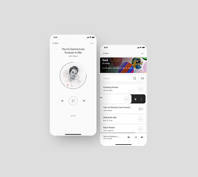Music Player App Concept app design figma interface minimalist mobile app music player ui uiux ux