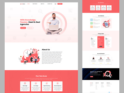 Digital Agency Landing Page Design branding digital agency landing digital agency website figma graphic design landing page landing page design landing page wordpress product design ui ui design ui ux case study ui ux design web banner web design website design