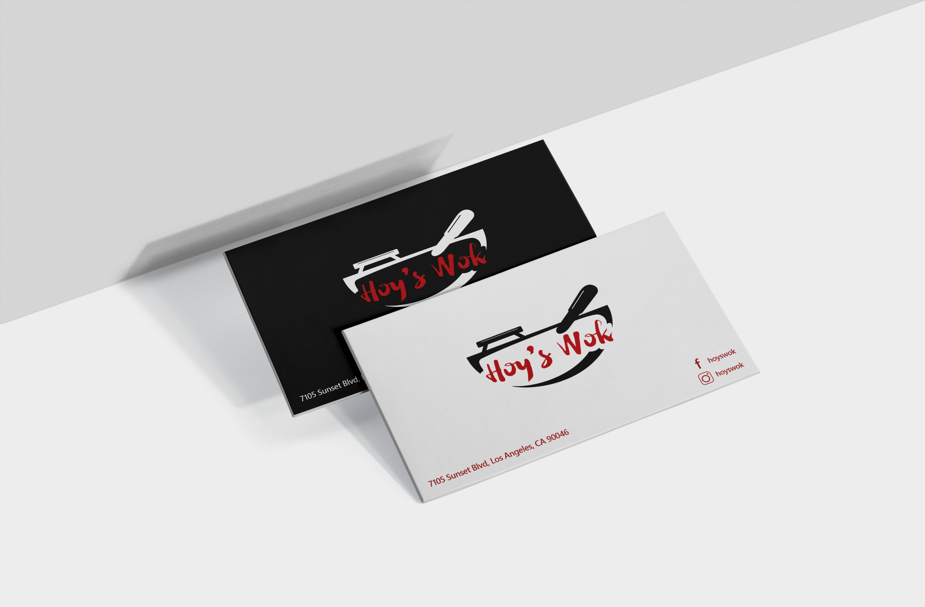 Example of Hoy's Wok business cards