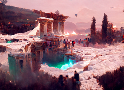 Pamukkale ai art artificial intelligence artist artwork crypto art design digital digital art digital illustration digital painting drawing graphic design graphics illustration image nft nftart painting picture